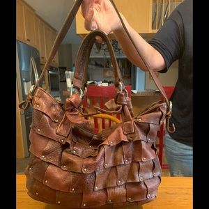 B Makowsky Boho Style Leather handbag